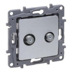 Niloe Selection Gniazdo tv f-f końcowe do instalacji typu gwiazda 1db aluminium 762149