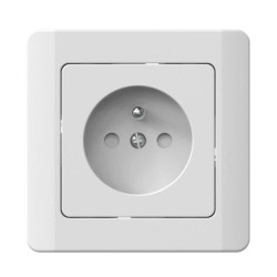 Gniazdo podtynkowe z uziemieniem, Silva, białe / 46136