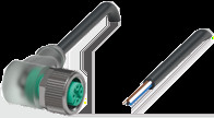 Sensor actuator cable, M12 cable socket, angled, A to open end, 4 pole, 5 m, PUR, black, 4 A, 217487