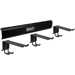 Sealey APHKIT10 Wall Mounting 3 Dual Hook Storage Rail