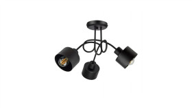 Lampa Loft Abi P6 Czarna 3Xe27 Plafon