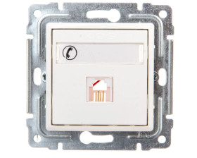 VENA Gniazdo telefoniczne pojedyncze RJ11 białe 510463