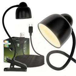 Lampka Biurkowa LED 5W CCT Kreślarska Stołowa Szkolna TESA 2 Czarna LUMILED