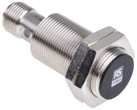 Czujnik zbliżeniowy M18 Indukcyjny 8 mm RS PRO Wpuszczany 10 → 30 V dc długość 50mm Gwintowany
