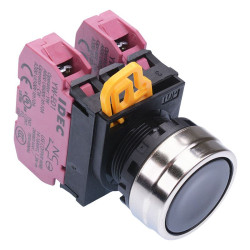 YW4B-M1E02B Black 22mm Metal Bezel Momentary Push Button Switch 2NC IP65 IDEC