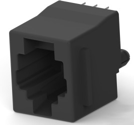 Socket, RJ11/RJ12/RJ14/RJ25, 6 pole, 6P6C, Cat 3, solder connection, PCB mounting, 5520258-3