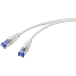 Renkforce RF-5266148 RJ45 Network cable CAT 6A S/FTP 20m Grey Flame-retardant
