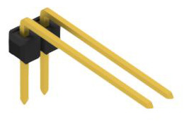 Pin header, 2 pole, pitch 2.54 mm, angled, black, SL31822G