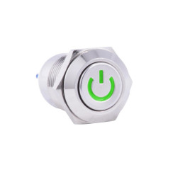PRZEŁĄCZNIK BISTABILNY OKRĄGŁY 2A 250V ZIELONY MKX