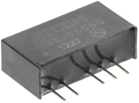 Przetwornica DC-DC, 1W, Uwe 4,5 → 5,5 V DC, Uwy 5V dc, Iwy 200mA, Recom