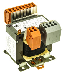 Transformator do zabudowy Napięcie wtórne 2 x 12V ac 100VA Napięcie pierwotne 208V ac 2-wyjściowy Block