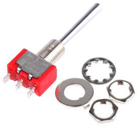 Przełącznik Wł.-wył.-wł. średnica wycięcia 6.35mm SPDT RS PRO Montaż panelowy długość przełącznika 21.34mm