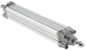 Siłownik pneumatyczny z tłoczyskiem skok: 250mm SMC Ø 32mm dwustronnego działania Action 396mm z amortyzacją