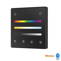 Naścienny panel bezprzewodowy 2.4GHz LED RGB+CCT 4 strefy/4 sceny 3V czarny