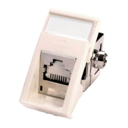 Moduł 22,5x45 mm 1xRJ45 kątowy, 568A/B, STP, PowerCat 6, biały MLG-00022-02