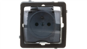 Karo Gniazdo Bryzgoszczelne Z/U Ip44 Z Przesłonami Klapka Przezroczysta Białe...