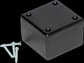 ABS enclosure, (L x W x H) 56 x 56 x 28 mm, black (RAL 9005), IP54, 1594ASBK