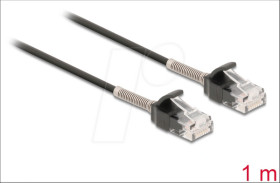 87016 Patch cable RJ45 Cat.6a UTP with bend protection 1 m black