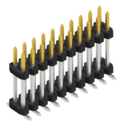 Pin header, 20 pole, pitch 2 mm, angled, black, SLY12SMD09220S