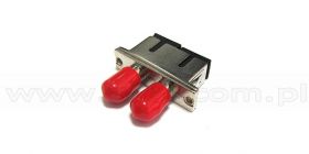Adapter światłowodowy hybrydowy SC/UPC - ST/UPC duplex, wielomodowy