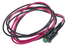 Lampka kontrolna do montażu panelowego 6V dc, zielona 8mm LED Czarny Wyprowadzenia RS PRO