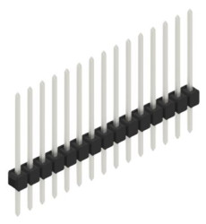 Pin header, 15 pole, pitch 2.54 mm, straight, black, 10046717