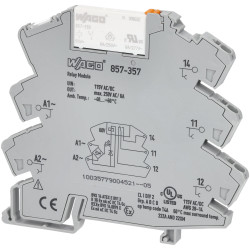 WAGO 857-357 115V AC/DC 6A SPDT-CO DIN Rail Mountable Relay Module