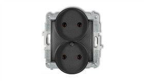 Mini Gniazdo Podwójne B/U Grafitowe 11Mgpr-2