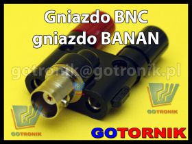 Adapter - przejściówka gniazdo BNC na 2x gniazdo banan 4mm