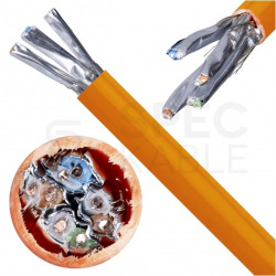 Kabel sieciowy S/FTP kat.7 skrętka 4x2x0,57mm wewnętrzny Dca bezhalogenowy LSOH pomarańczowy DIGITUS