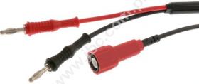 7060-MI-50-100-RT Kabel koncentryczny 1,0m, wtyk BNC+ 2x wtyk prosty 4mm, czerwony, ELECTRO-PJP, 7060MI50100RT