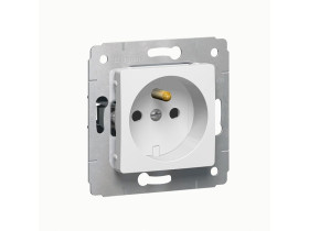 CARIVA Gniazdo pojedyncze z uziemieniem z przesłonami białe 16A-250V 773625 LEGRAND