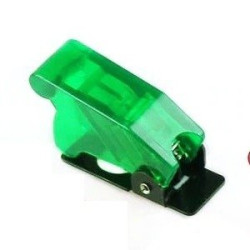 KN Series Toggle Switch TOP-GUN Style Cover, Green Transparent