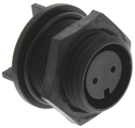 Panel socket, 3 pole, solder/crimp connection, screw locking, straight, PX0413/03S
