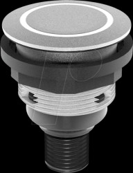 STLRGI_C005 Pushbutton - 1 S, silver, LED-Ring green