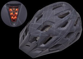 Bike - Bike helmet, 55-58 cm, rear light, matt black/silver, TÜV