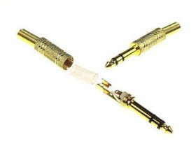 Wtyk Jack 6,3 stereo złoty