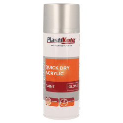 PlastiKote 440.0071013.076 Trade QuickDry Acrylic SprayPaint Gloss Silver 400ml