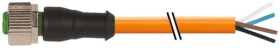 Przewód czujnik-siłownik ze złączem Złącze M12 liczba rdzeni 4 długość 5m Rodzaj A Żeńskie