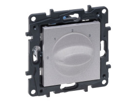 NILOE STEP Wyłącznik sterowania wentylacją 4-pozycyjny aluminium 863345 LEGRAND