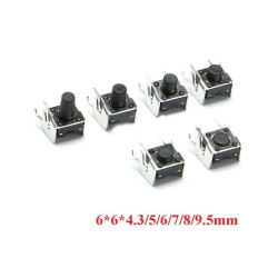5x MIKROPRZYCISK KĄTOWY 6x6mm H-5mm TACT SWITCH W OBUDOWIE