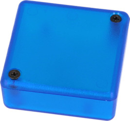 ABS enclosure, (L x W x H) 50 x 50 x 20 mm, blue/transparent, IP54, 1551RTBU