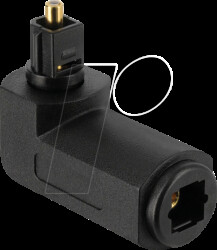 84597 TOSLINK adapter 90° plug / socket, 360° rotatable