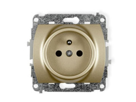 TREND Gniazdo pojedyncze z uziemieniem (przesłony torów prądowych) złoty 6GP-1zp KARLIK