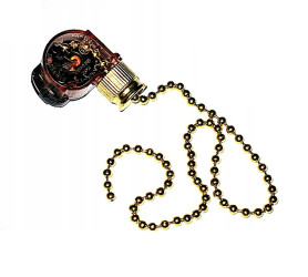 3A 250V Table Lamp Chain Switch, Golden