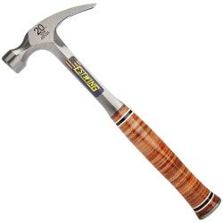 Estwing 23514 E20S Straight Claw Hammer with Leather Grip, 20oz/560g