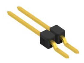 Pin header, 2 pole, pitch 2.54 mm, straight, black, 10050580