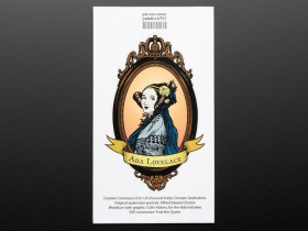 Adafruit Ada Lovelace, large, oval, color - Sticker