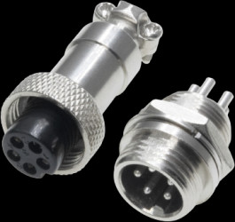 Jack/panel socket, 5 pole, solder connection, straight, GX1205PP