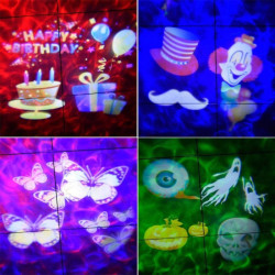 Projektor LED świąteczny, fale+ 12 slajdów, pilot